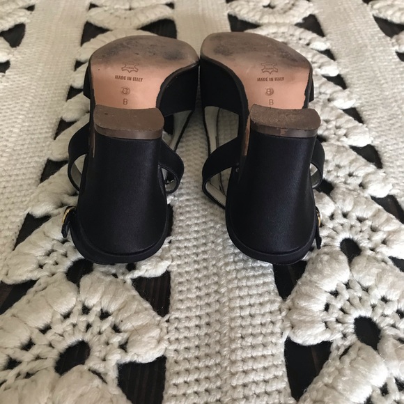 Cynthia Rowley Vintage Satin Black Kitten Mule - Picture 10 of 16